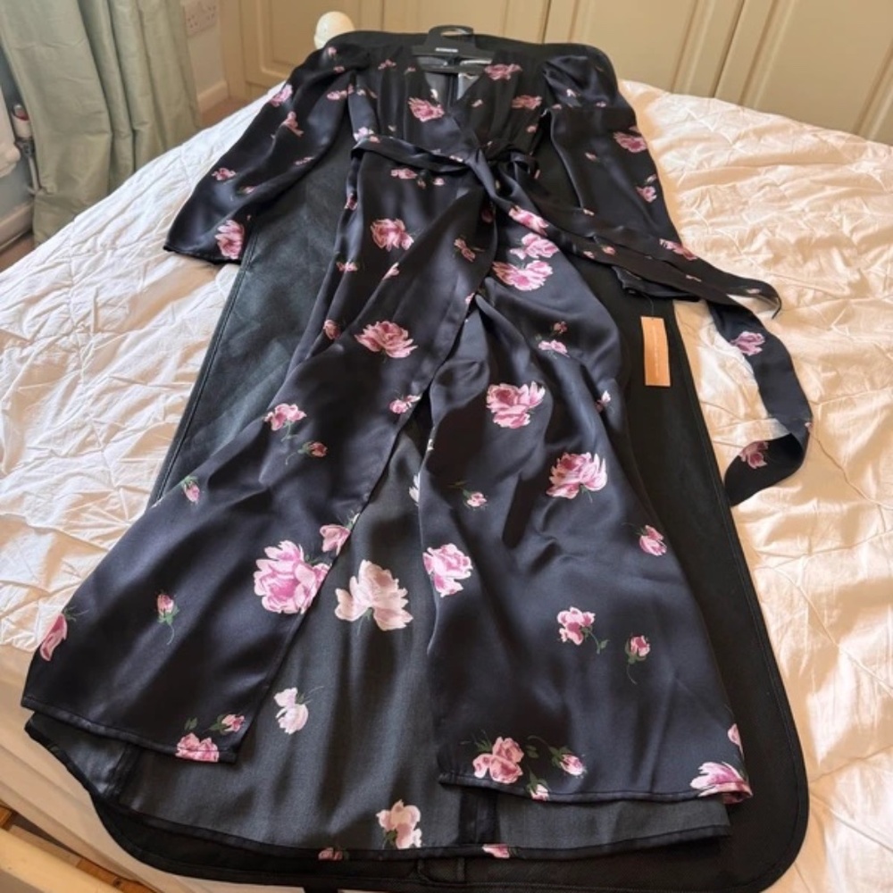 Dark Floral Silk Reformation Dress